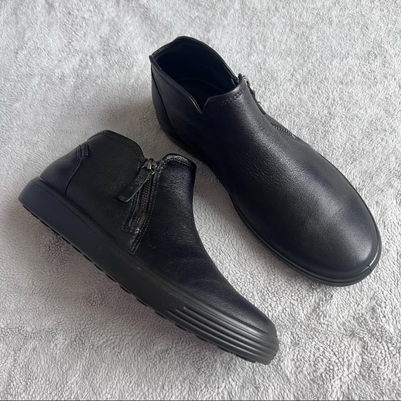 Ecco Shoes - Ecco Soft 7 Urban Sleek Minimalist Comfort Ankle Boot Bootie Black Leather Sz 7